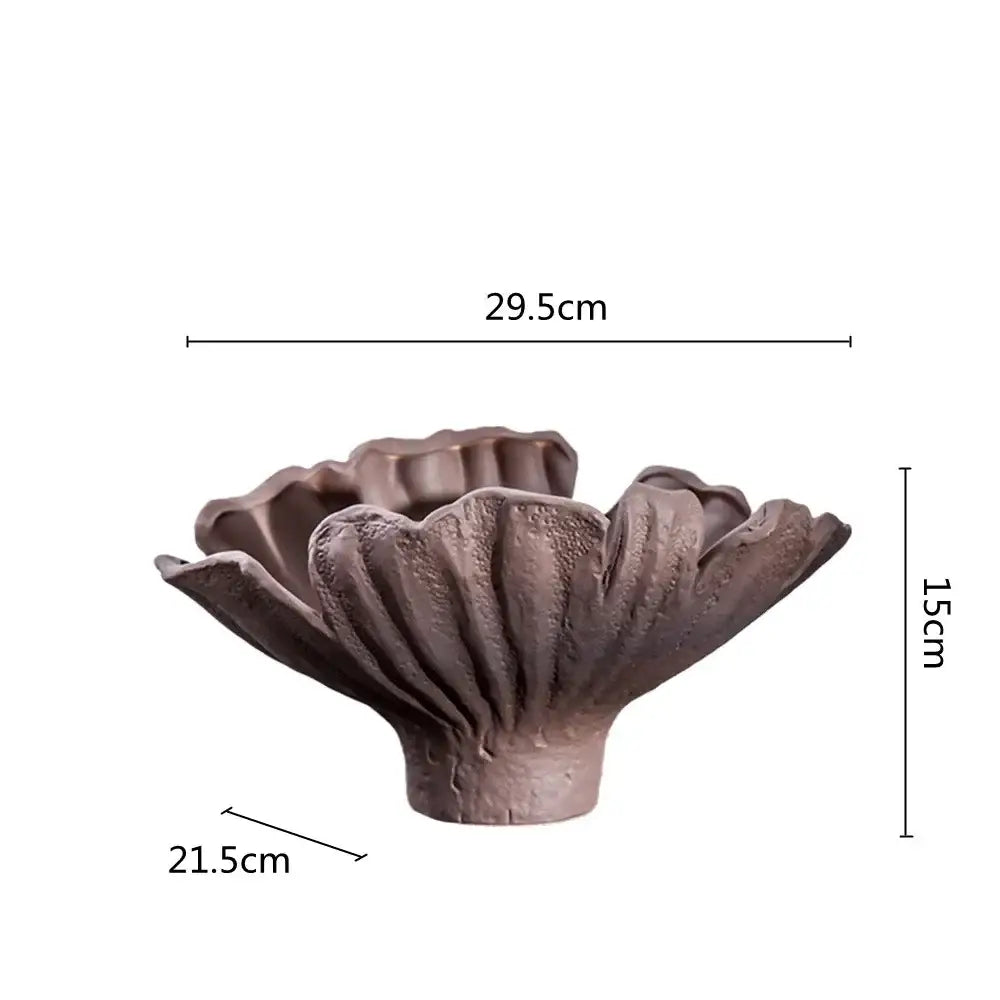 Black Ceramic Wavy Vase