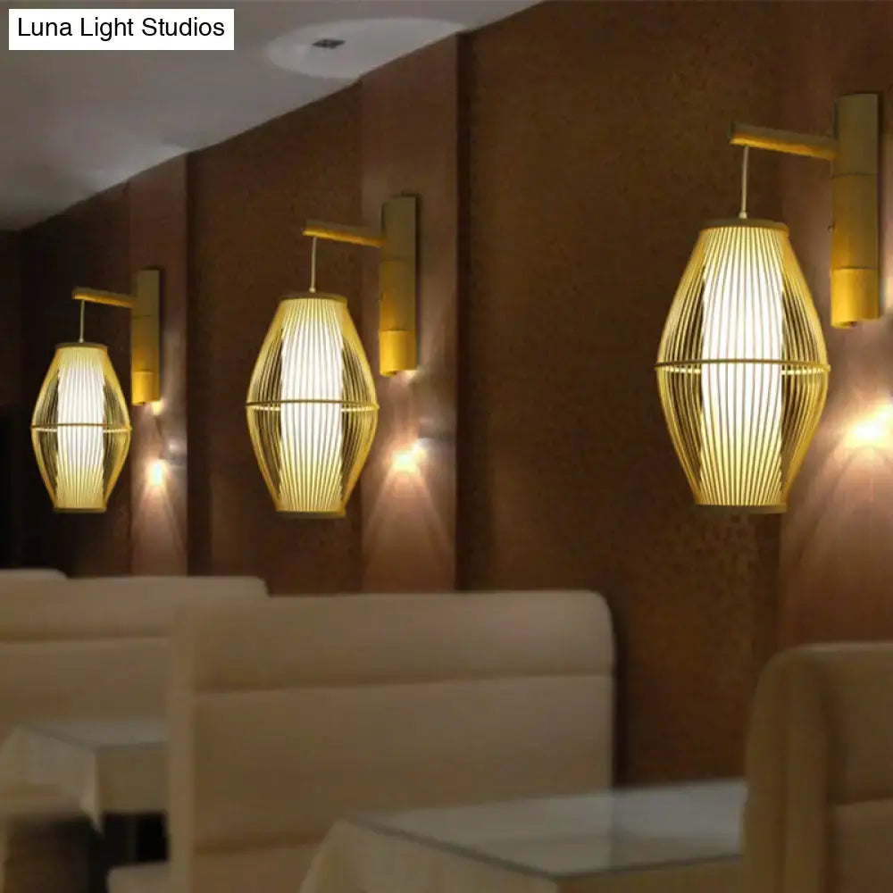 Beige Bamboo Wall Sconce