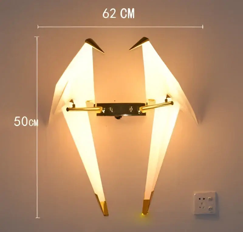 White Gold Crane Chandelier