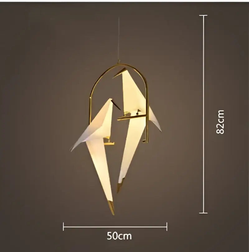 White Gold Crane Chandelier