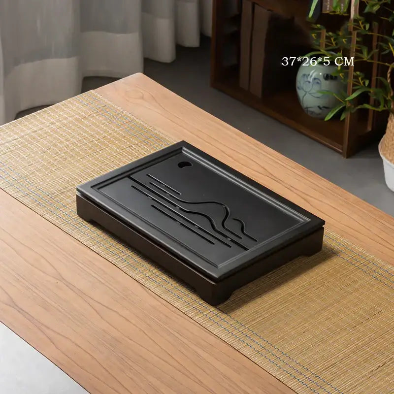 Black Bamboo Tea Tray