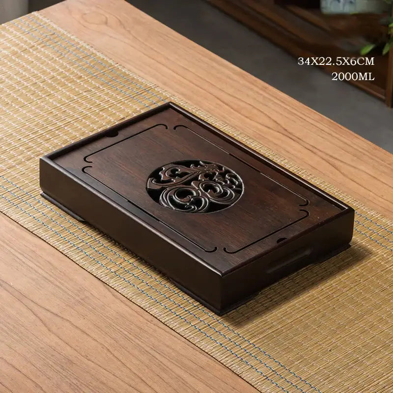 Black Bamboo Tea Tray