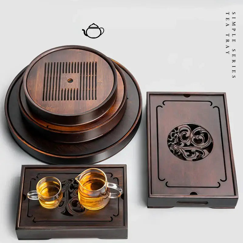 Black Bamboo Tea Tray