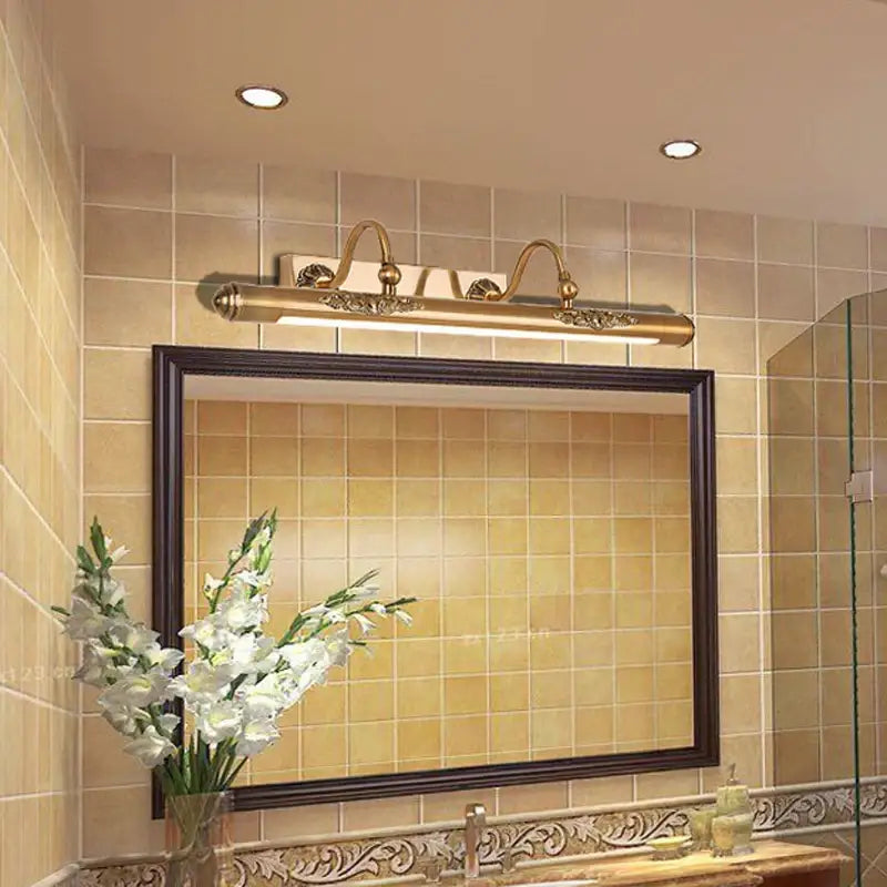 Brass Scrollwork Mirror Lamp