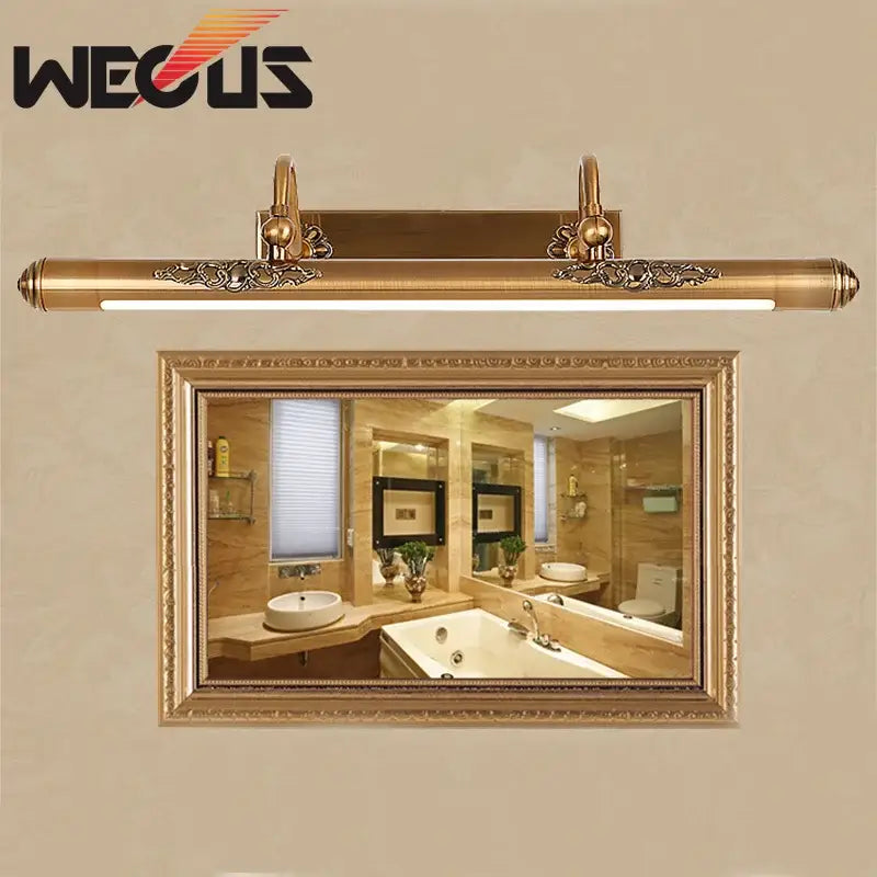 Brass Scrollwork Mirror Lamp