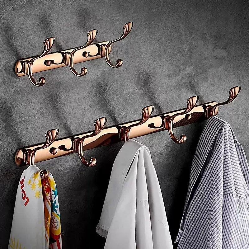 Gold Brass Towel Hook Rack with Five Hooks
