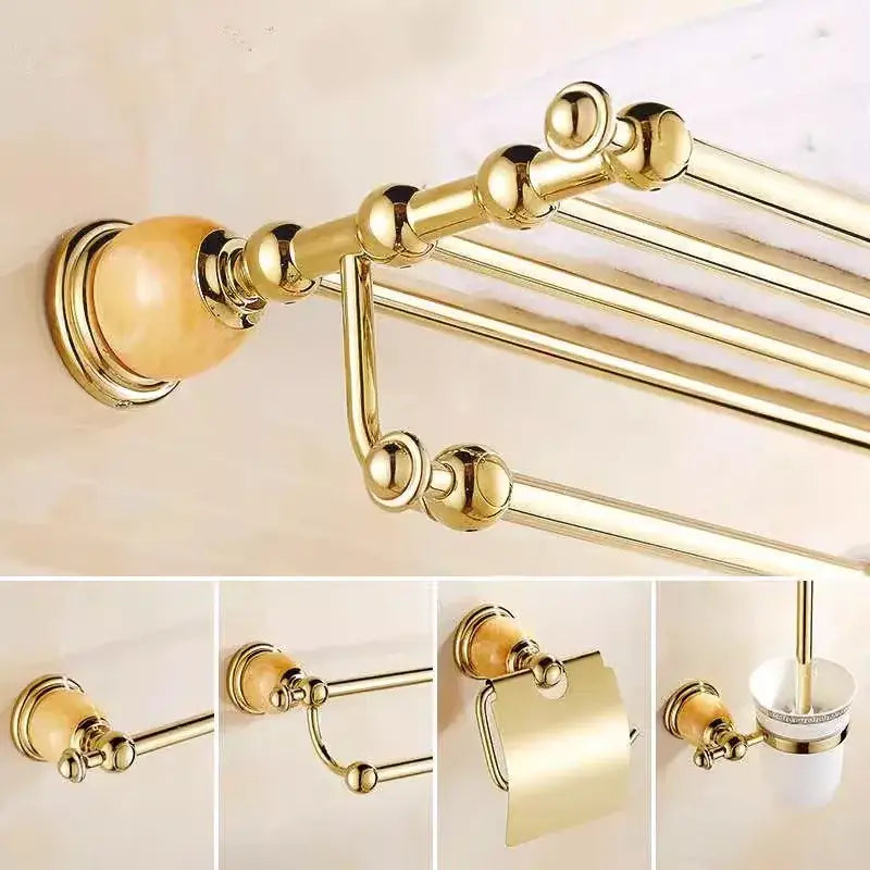 Brass Jade Bathroom Set