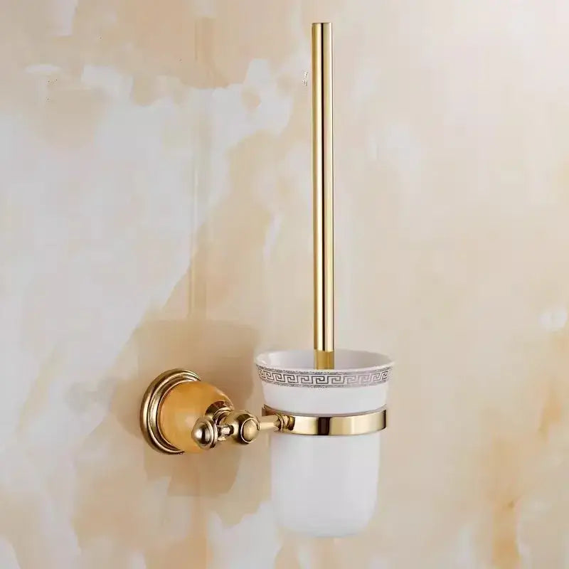 Brass Jade Bathroom Set
