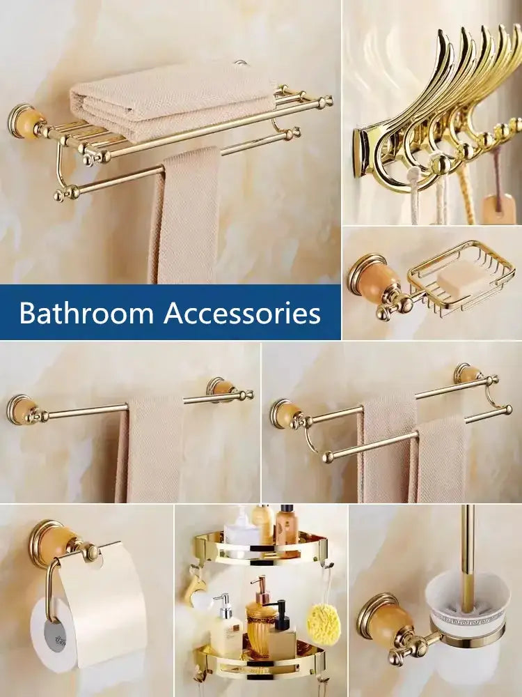 Brass Jade Bathroom Set
