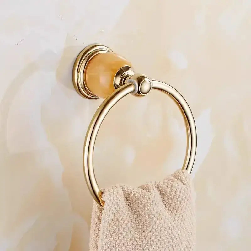 Brass Jade Bathroom Set