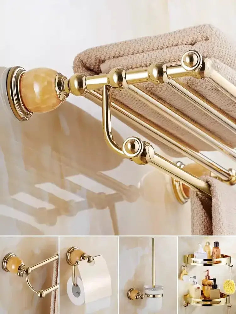 Brass Jade Bathroom Set