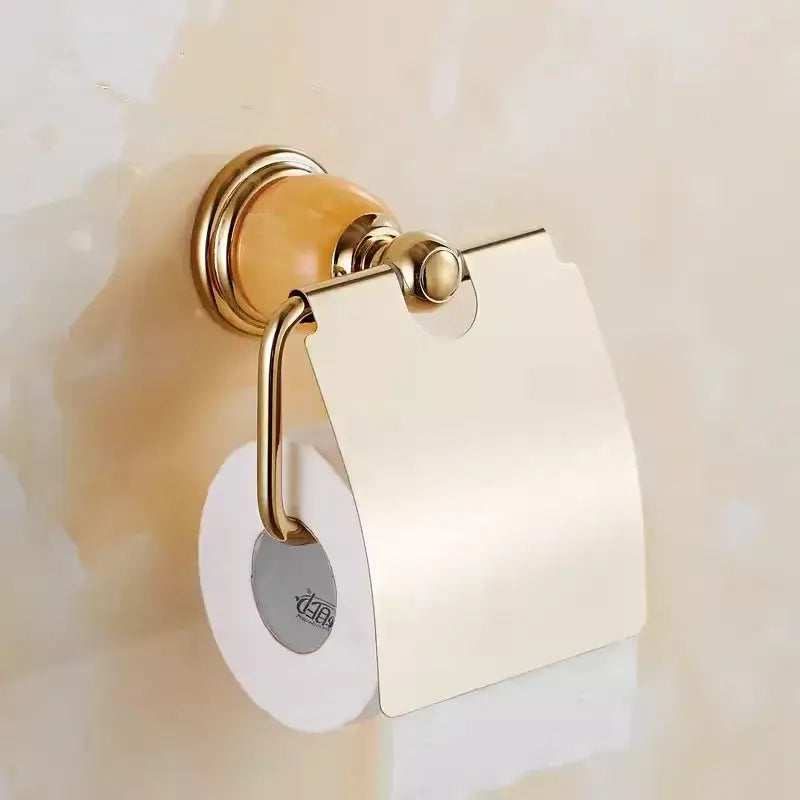 Brass Jade Bathroom Set