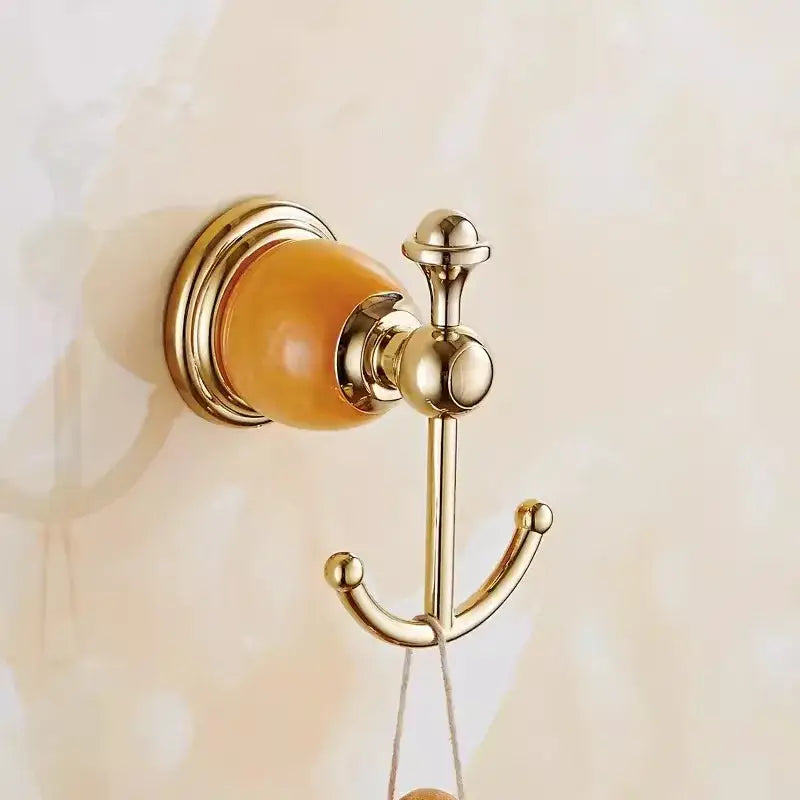 Brass Jade Bathroom Set