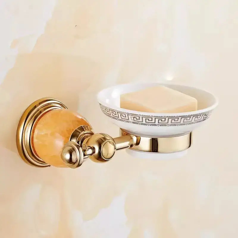 Brass Jade Bathroom Set