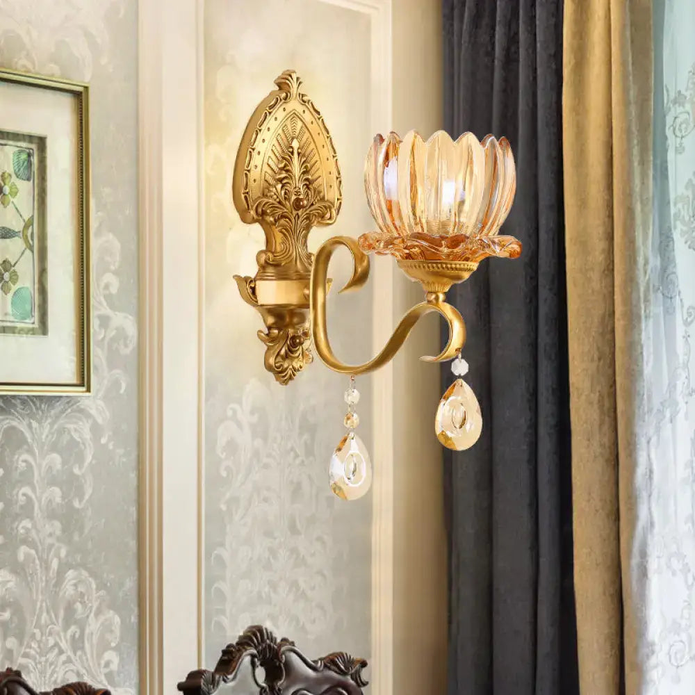 Brass Lotus Wall Sconce
