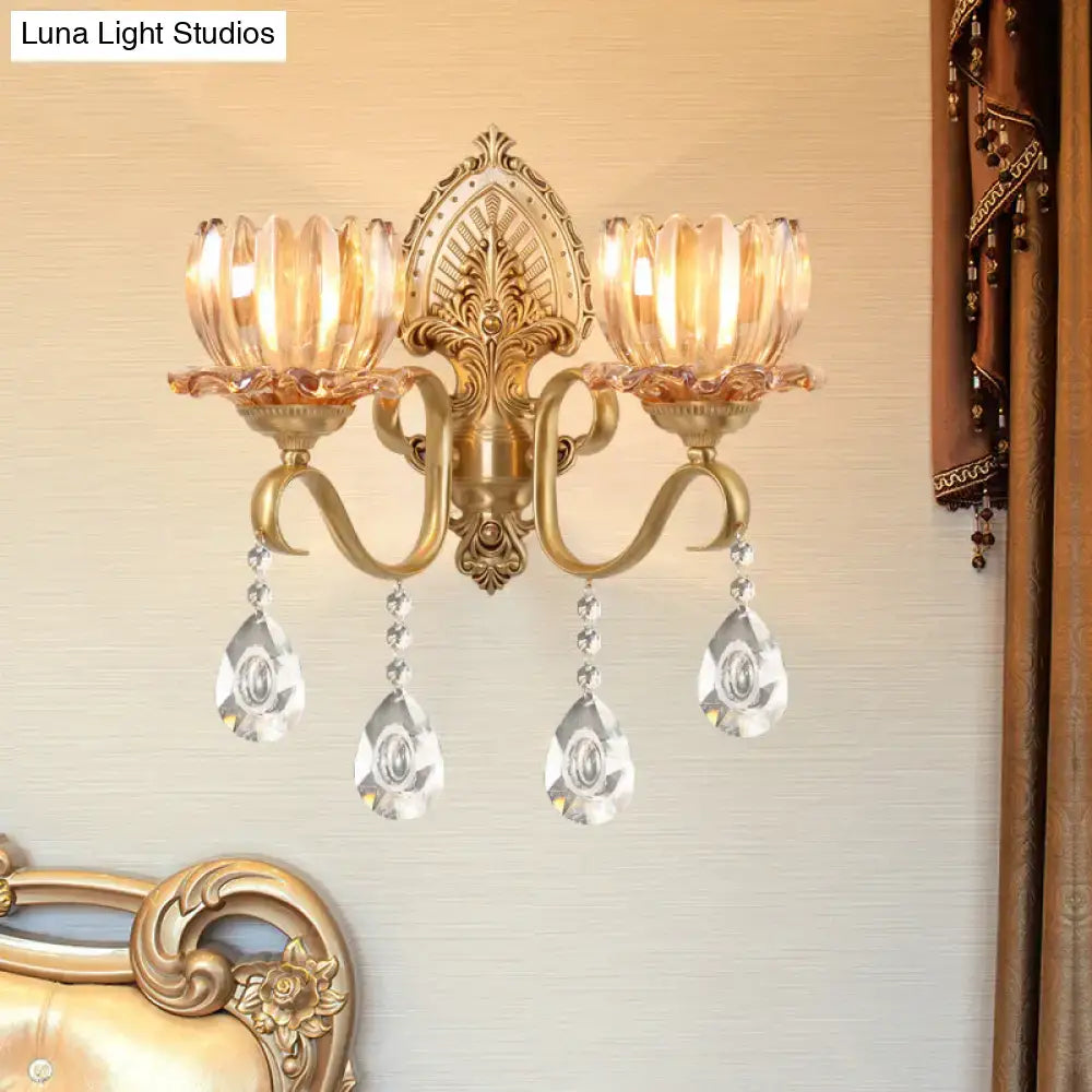 Brass Lotus Wall Sconce