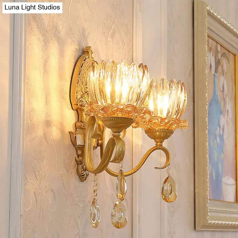 Brass Lotus Wall Sconce