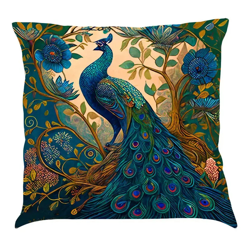 Cat Design Linen Pillowcase