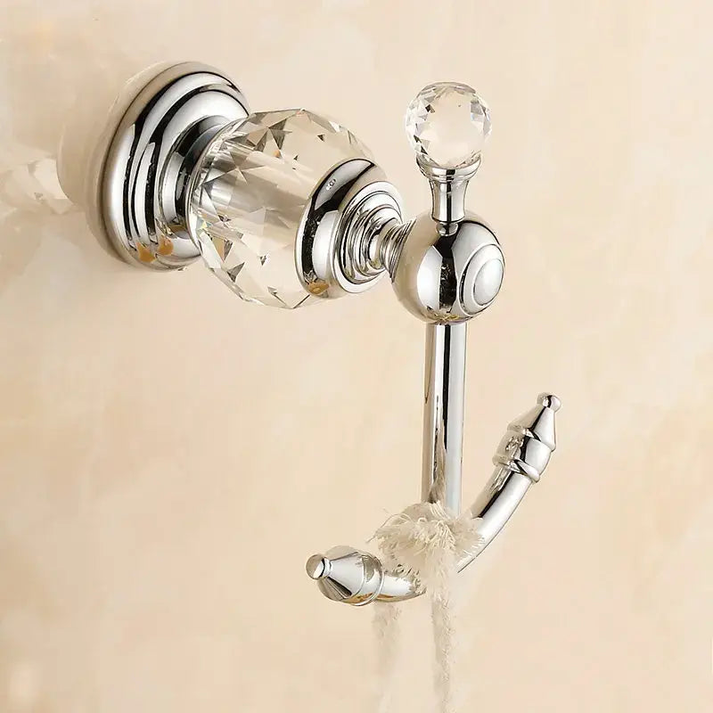 Crystal Brass Robe Hook
