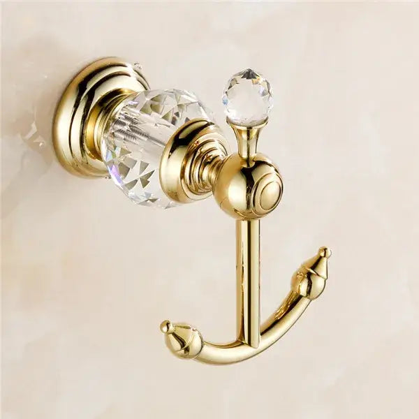 Crystal Brass Robe Hook