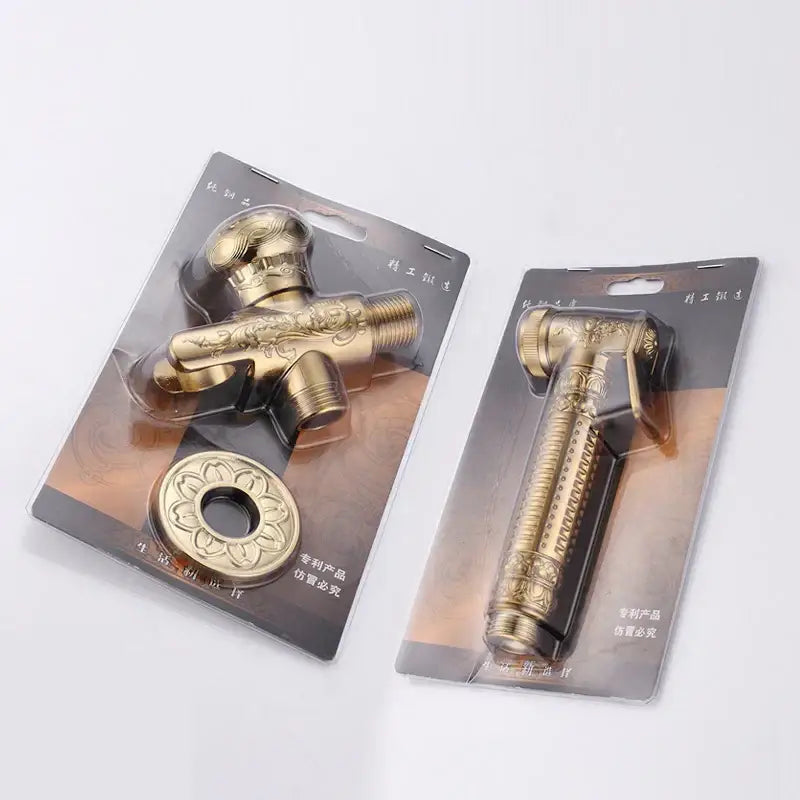 Gold Brass Bidet Faucet Ornate Antique Design