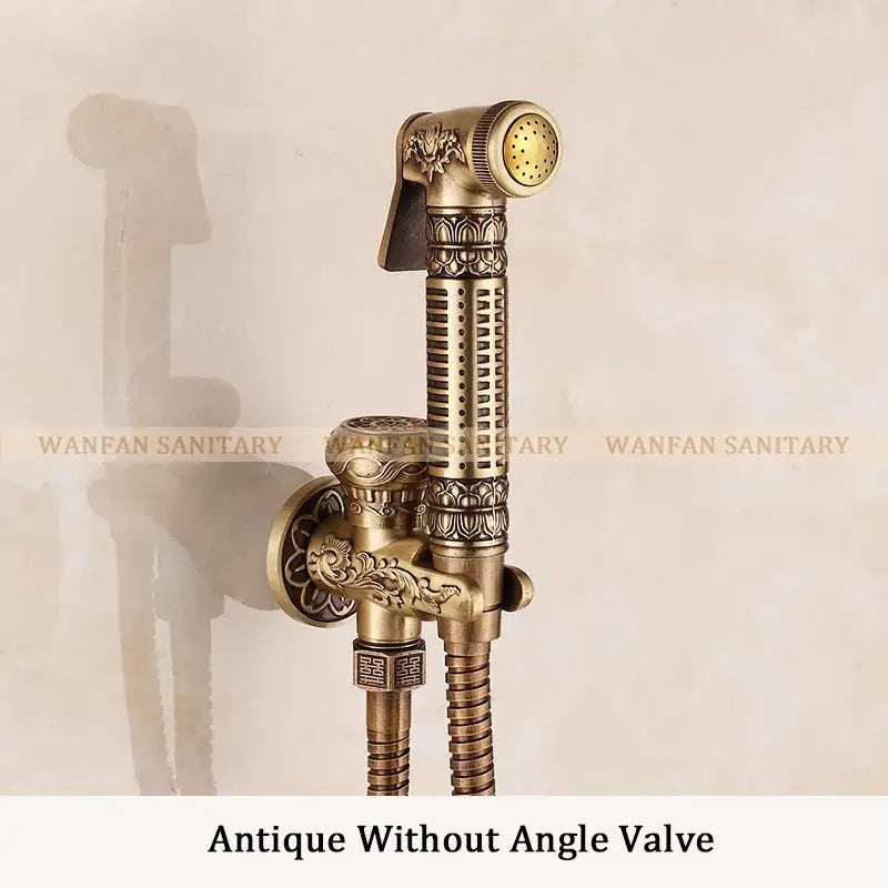 Gold Brass Bidet Faucet Ornate Antique Design