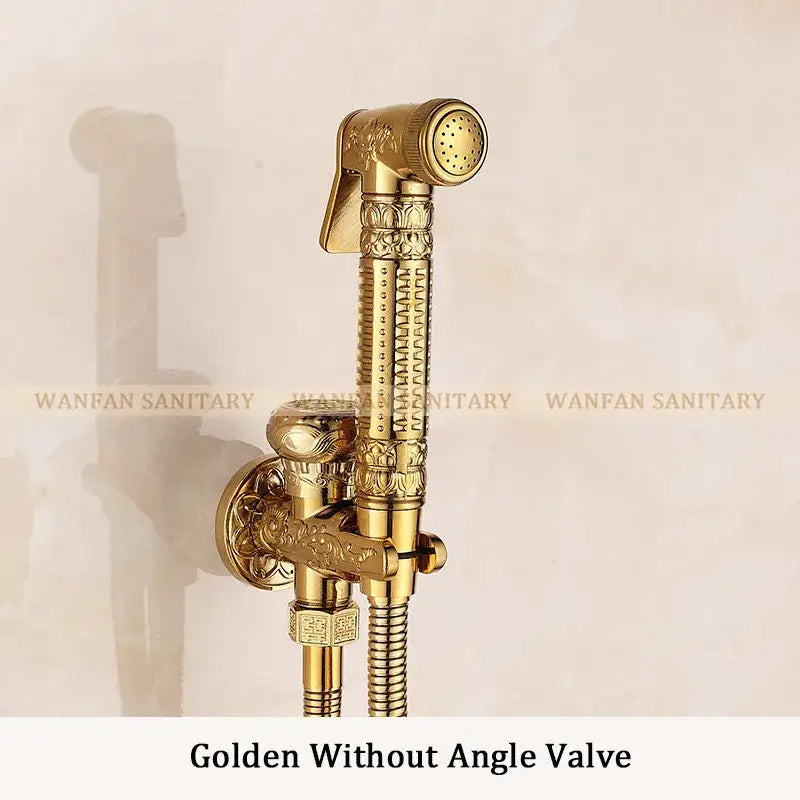Gold Brass Bidet Faucet Ornate Antique Design