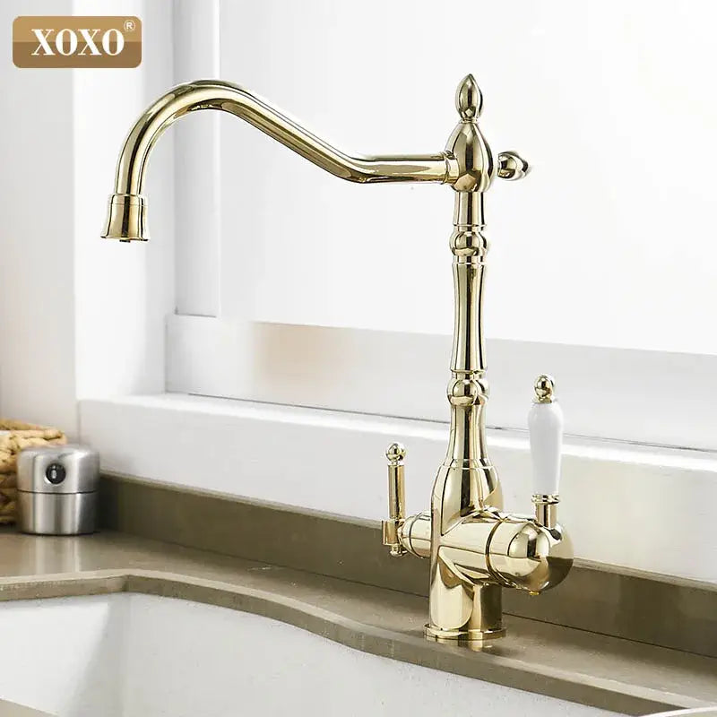 Gold Brass Kitchen Faucet