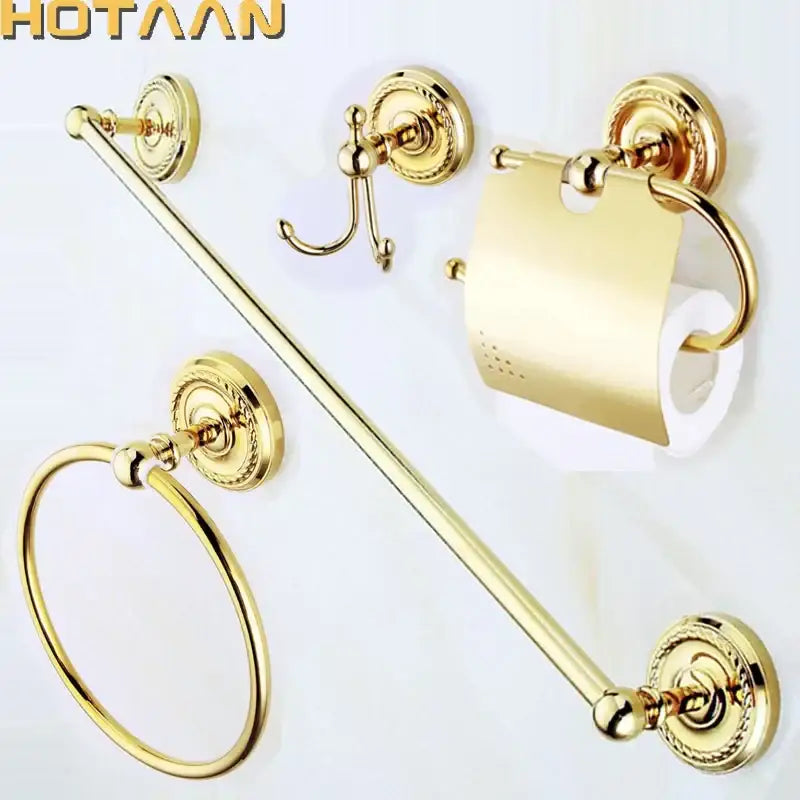 Gold Brass Bathroom Set