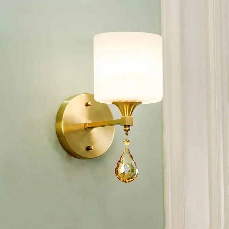 Gold Crystal 1-Head European Wall Lamp