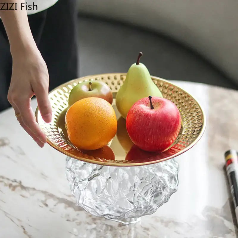 Gold Glass Fruit Bowl
