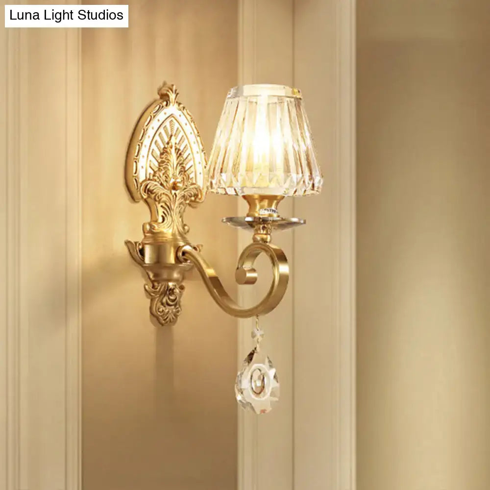 Gold Crystal Prismatic Wall Sconce