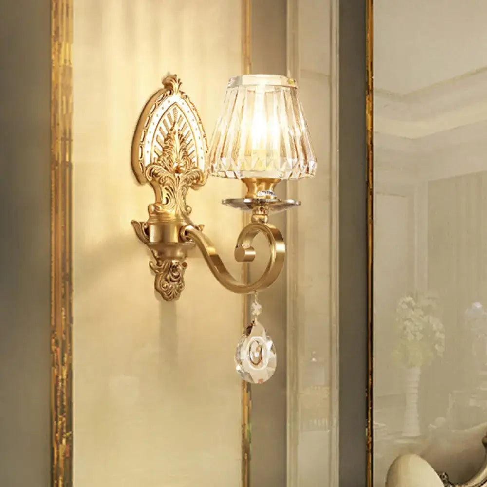 Gold Crystal Prismatic Wall Sconce