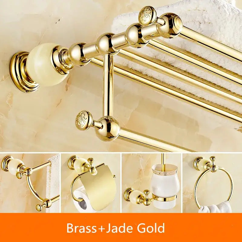 Jade Brass Hardware Set