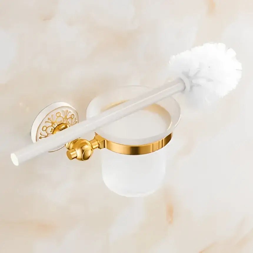 Gold Floral Bath Set
