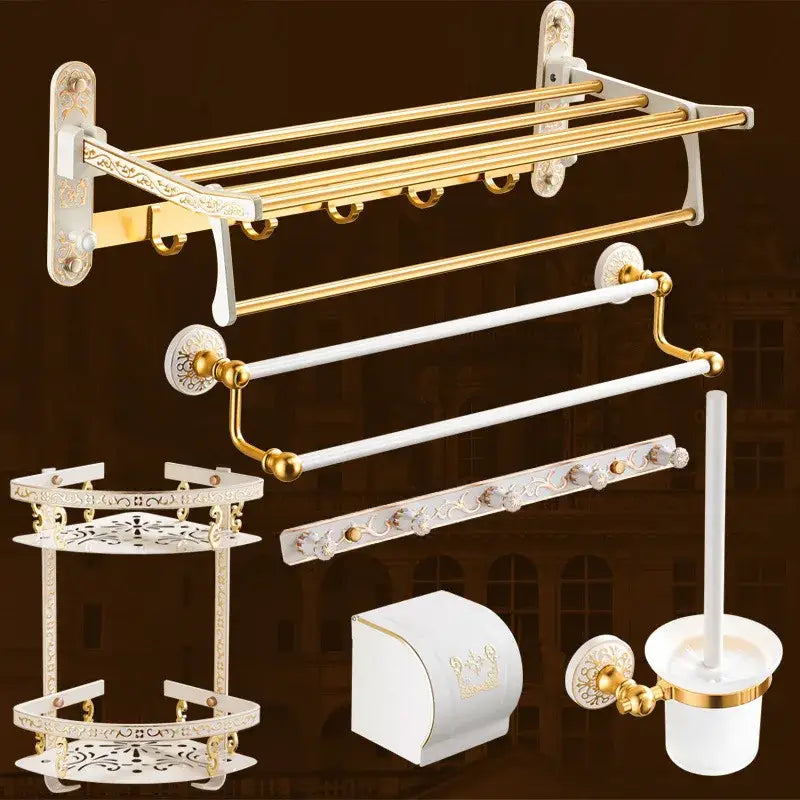 Gold Floral Bath Set