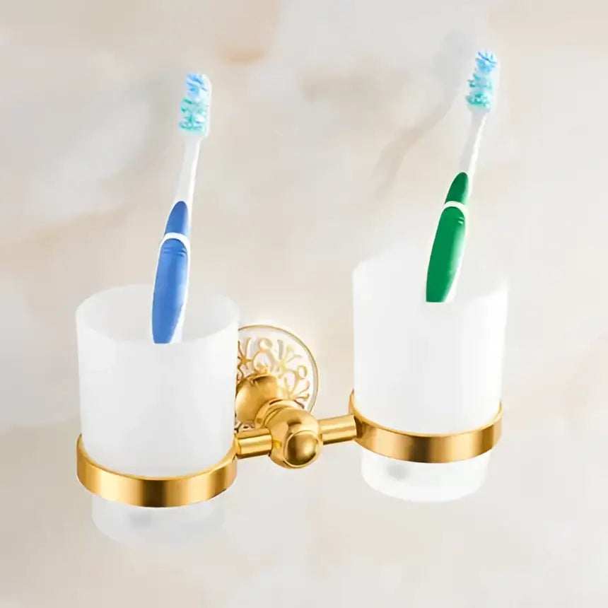Gold Floral Bath Set