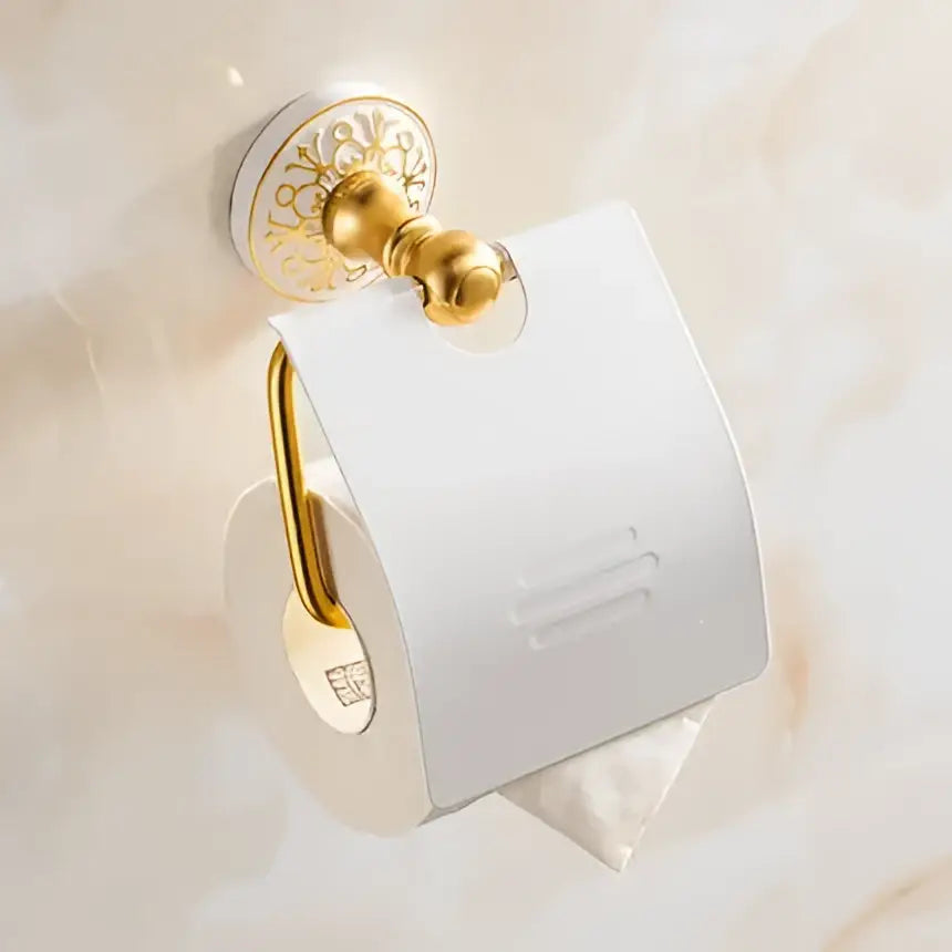 Gold Floral Bath Set