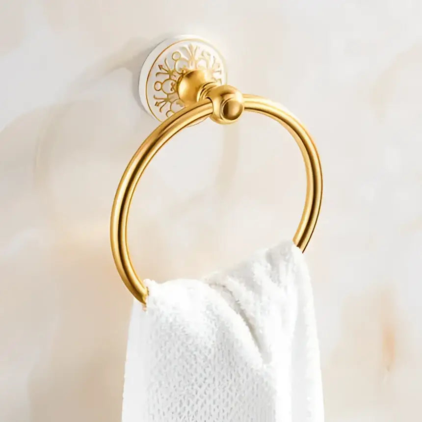 Gold Floral Bath Set