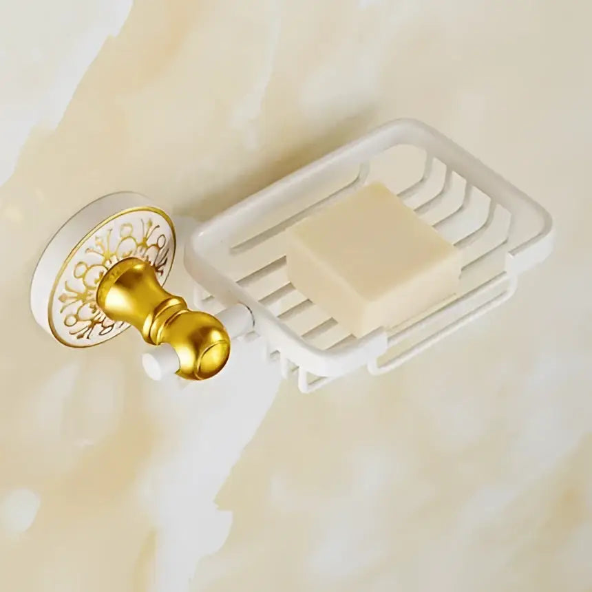 Gold Floral Bath Set