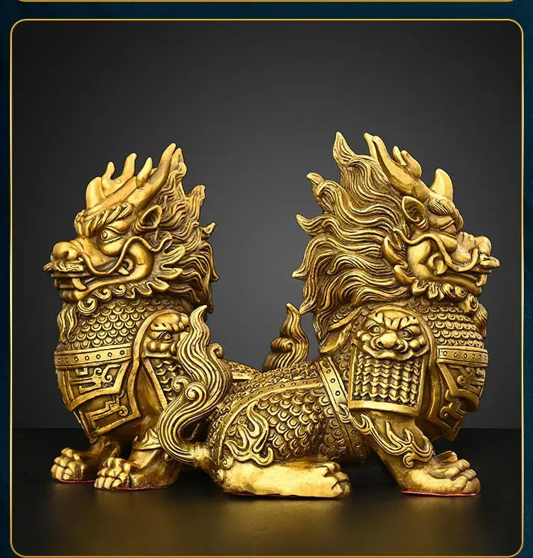 Brass Copper Unicorn Statues
