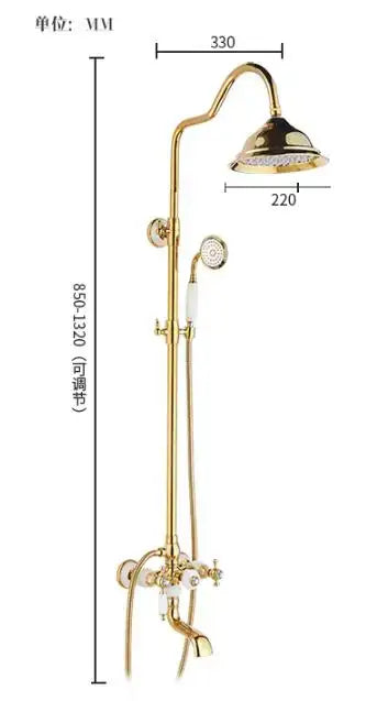 Brass Jade Shower Set
