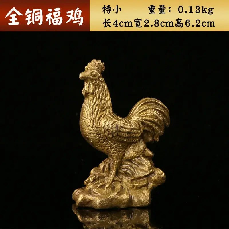 Brass Rooster Figurine
