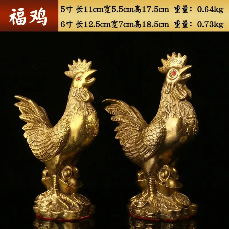 Brass Rooster Figurine