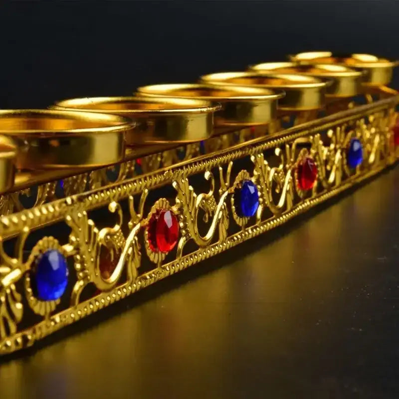 Gold Gem Candlestick Stand