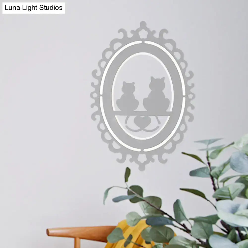Gray Cat Wall Light