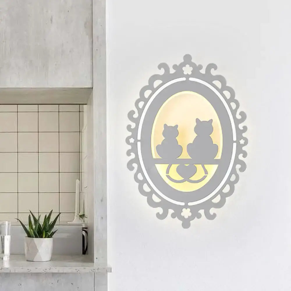 Gray Cat Wall Light