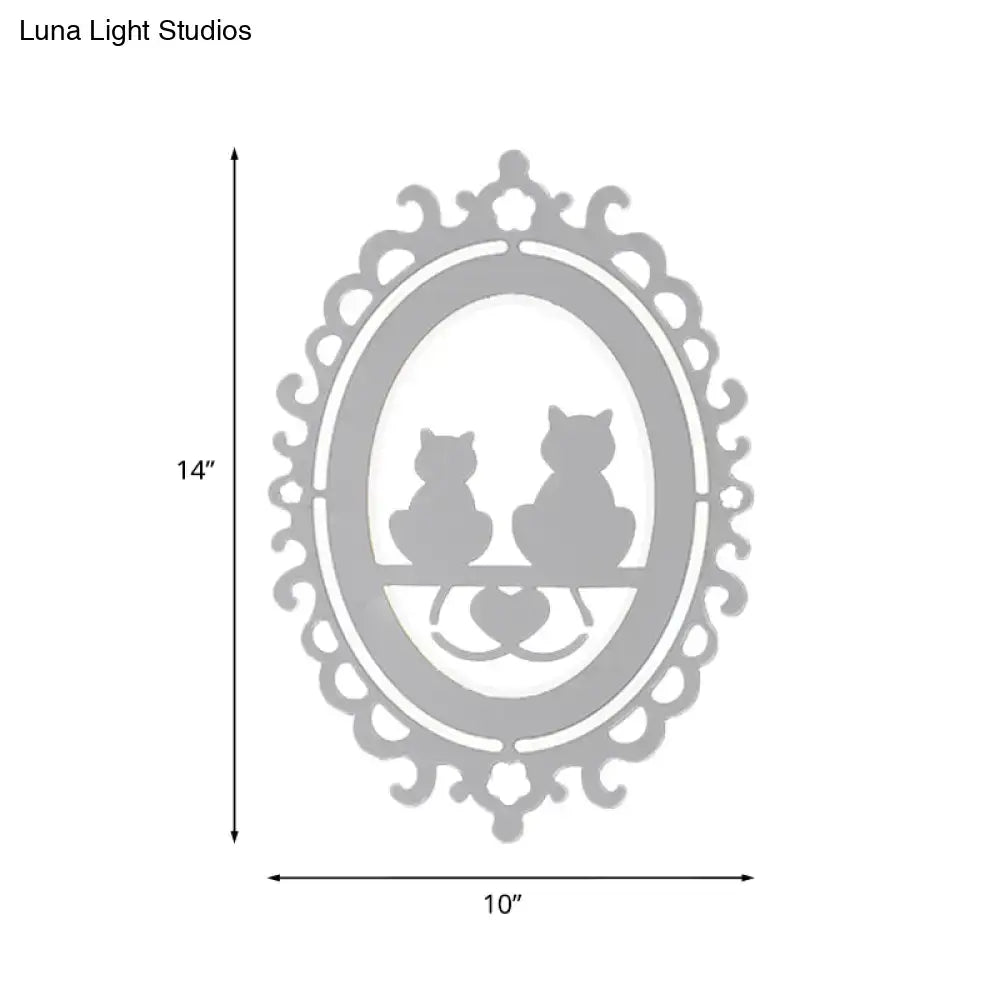 Gray Cat Wall Light
