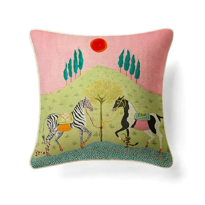 Cream Horse Linen Cover