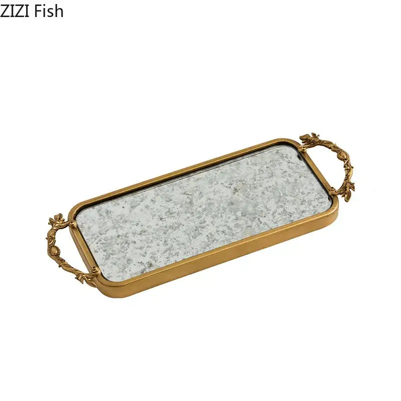 Leaf Handle Mirror Tray
